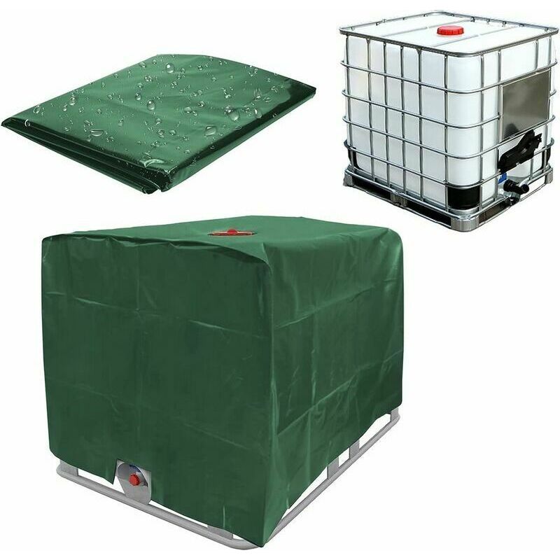 Bravix Wassertankabdeckung, Ibc-tankabdeckung Für 1000-liter-tanks, Schutzhülle Für Wassertankbehälter, Staubdicht, Uv-beständig, Regendicht, 120 X 100 X 116 Cm (grün)