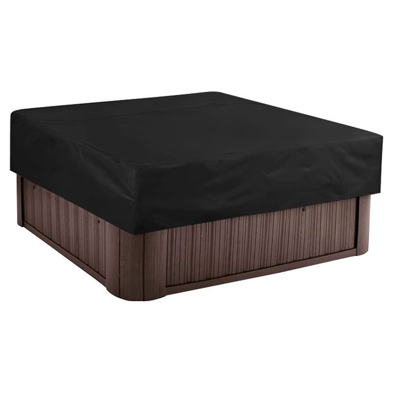 Bravix Whirlpoolabdeckung Für Den Außenbereich, Quadratische Whirlpoolabdeckung, Wasserdichte Whirlpoolabdeckung, 190t Polyestergewebe, Schwarz, 215 X 215 X 30 Cm