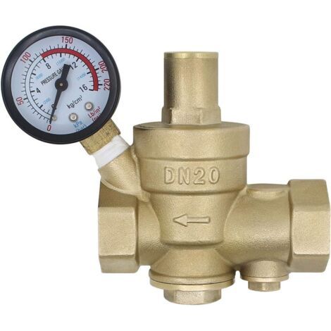 Druckminderer Mit Austauschbarem Filter (1/2 Bis 2 Zoll) – Integriertes Manometer – Einstellbarer Druck (1,5 Bis 10 Bar) – Robustes Messing – Dn15-1
