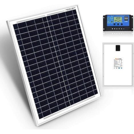 Flkwoh 20w, 12v Polykristalline Solarmodule, Inklusive Laderegler. Ideal Für Alle Anwendungen Wie Wohnmobile, Boote, Ferienhäuser, Hütten Und Wohnhäuser.
