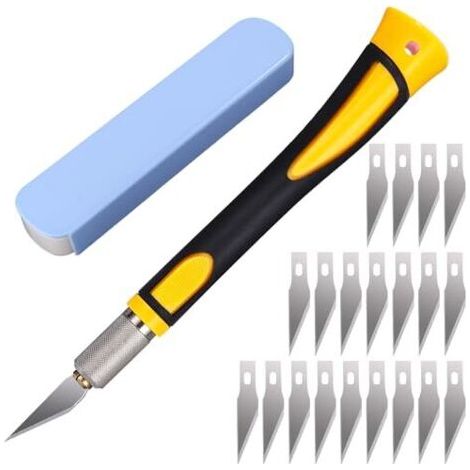 22-teiliges Skalpellset Mit 20 Rostbeständigen Klingen, Präzisionsmesser, Schneidskalpell, Modellbauskalpell, Bastelmesser Für Skulpturen, Kunstwerke Und Diy-projekte