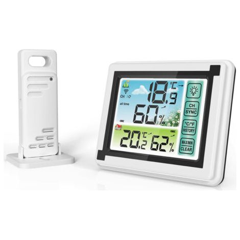 Drahtloses Digitales Thermometer Und Hygrometer – Temperaturbereich -40 °c Bis 70 °c – Feuchtigkeitsbereich 20 % Bis 95 % – Wasserdichter Sender (ipx4)