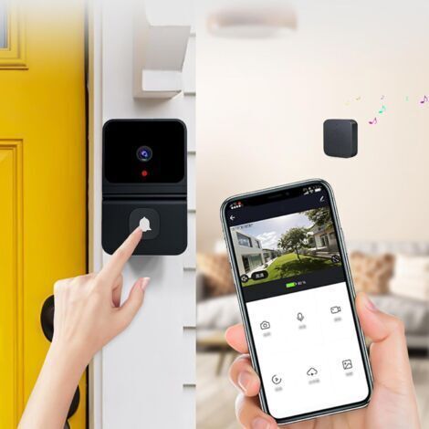 Drahtlose Video-türsprechanlage, Intelligente Video-türsprechanlage, Hd-nachtsicht, Wlan-ladefunktion, Vernetzte Türklingel, Zwei-wege-audio, Nachtsicht, 2,4-ghz-wlan, App-steuerung