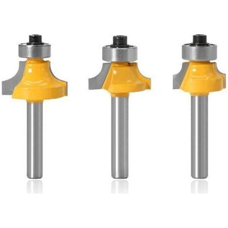 Set Mit 3 Holzrundfräsern, 8-mm-schaft-rundfräser, Hartmetall-holzbearbeitungsfräser