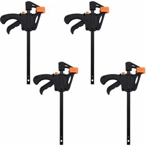 Ratschen-f-bar-holzzwinge, 4 Stück, Federbelastete Holzbearbeitungszwinge, Schnellspann-f-bar-zwinge Für Heimwerkerprojekte, Maximaler Spannabstand 10 Cm