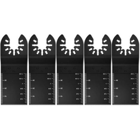 5 - Oszillierendes Sägeblatt - Multifunktionales Zubehör - Schneidet Holz Und Metall - Schnellverschluss - Schwarz - 90 X 34 Mm