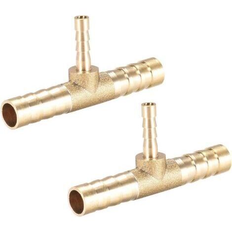 8 Mm X 4 Mm X 8 Mm Schlauchverbinder Aus Messing Mit Widerhaken, Reduzierstück, T-förmig, 3-wege-anschluss Mit Widerhaken Für Luft, Wasser, Brennstoffe Und Gas, 2 Stück