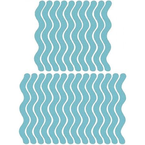 Set Mit Antirutschstreifen Für Die Badewanne, 24 Streifen Pro Packung, 180 X 13 Mm, Gummimaterial, Blau.