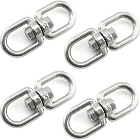 4 Stück M8 Doppelgelenk-drehhaken, Drehringe Aus Edelstahl 304, Hängehaken Für Schaukeln, Hängesessel, Sandsäcke, Seile, Ketten