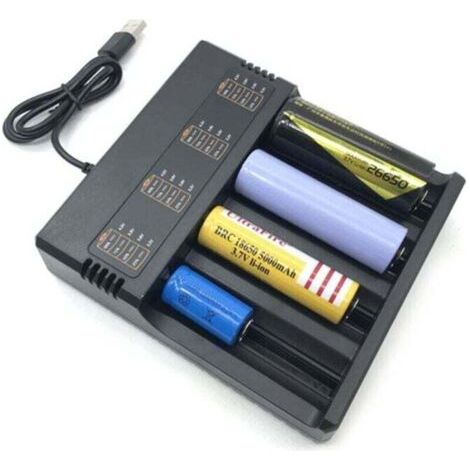 Intelligentes Ladegerät Für 18650-akkus Mit 4 Ladeplätzen, Xu, Intelligenter Usb-lithium-akku - Kzq