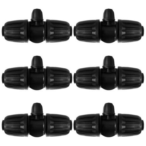 6 Stück T-stück-rohrverbinder Mit Widerhaken, 3-wege-bewässerungsschlauchverbinder Für Schläuche Von 13/16 Mm Bis 4/7 Mm, 3-wege-tropfbewässerungsverbinder Für Garten Und Rasen