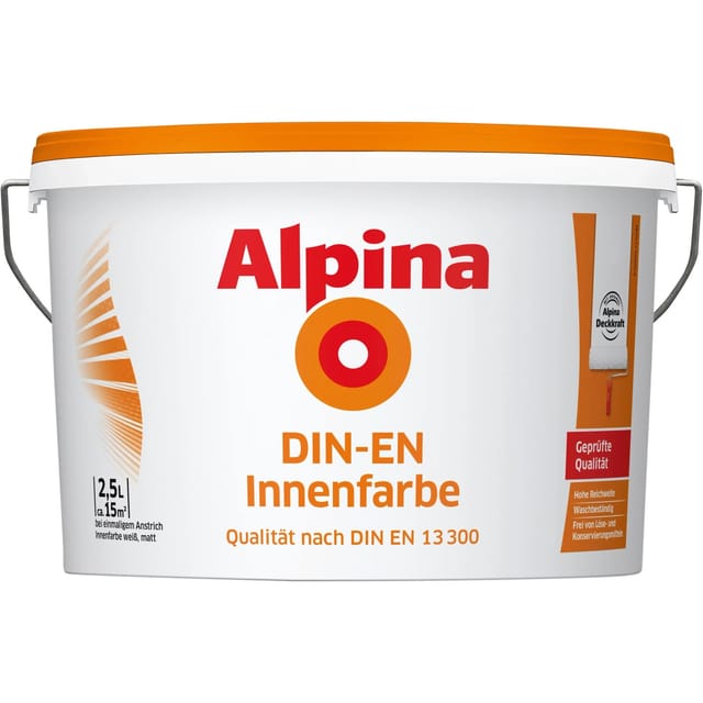 Alpina Wandfarbe DIN-EN Weiß matt 2,5,