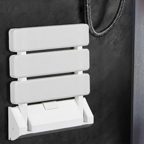 Wandmontierter, Klappbarer Duschsitz – Tragkraft 130 Kg – Material: Abs Und Aluminium – Platzsparende Wandmontage