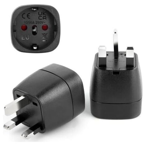 Reiseadapter Für Großbritannien, 2-teiliges Set (uk-stecker Auf Französischen Stecker), Reiseadapter Typ G (frankreich Auf Großbritannien), Reiseadapter Für Irland, England, Schottland Und Dubai