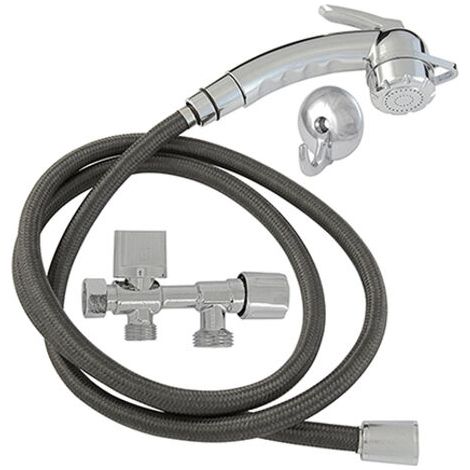 Edouard Rousseau – Komplettes Wc-hygiene-set – 40-mm-bidet-sprühkopf Aus Verchromtem Abs – 3-wege-ventil Mit 1,50 M Schlauch – Einfache Installation
