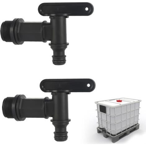 Kunststoff-tankhahn, 2er-pack, Hahn Für Regenwassertanks, 3/4"-ibc-ablaufhahn, Ersatz-kunststoffhahn Für Regenwassersammeltanks