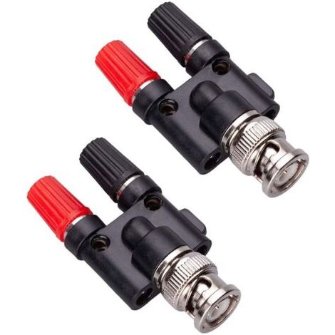 2 Stück Bnc-stecker Auf 2x4-mm-doppelbananenbuchse (anschlussklemmen) Audio-adapter