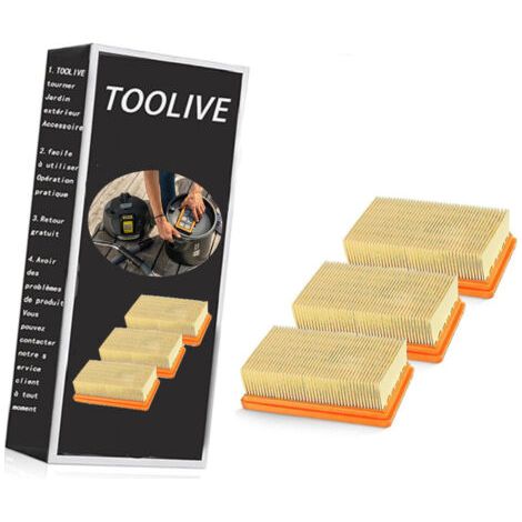 Set Mit 3 Ersatz-flachfaltenfiltern Für Kärcher Nass-trockensauger Mv4, Mv5, Mv6, Wd4, Wd5, Wd6, Wd4p, Wd5p Und Wd6p.