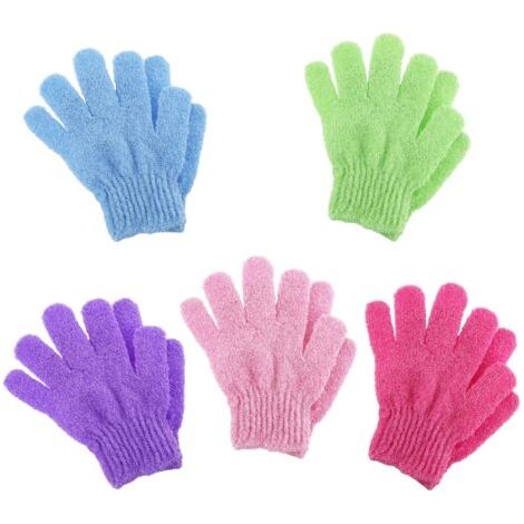 Set Mit 10 Peelinghandschuhen, Waschlappen, Badehandschuhen, Duschhandschuhen, Peeling-badeaccessoires, 5 Farben
