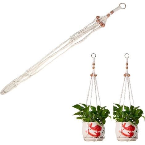 Makramee-pflanzenampel – Boho-baumwollseil-dekoration Für Blumentöpfe, Ideal Für Drinnen Und Draußen, Decken, Balkone Und Terrassen, Länge 85 Cm