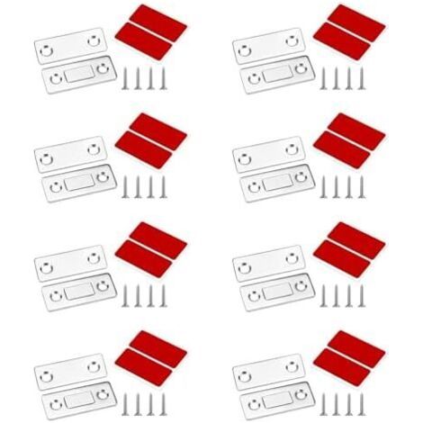 8 Stück Magnetische Schranktürriegel, Leistungsstarke Magnetische Schubladenverschlüsse, Selbstklebende Schiebeverschlüsse Mit Schrauben, Aufklebbare Magnetische Riegel, Schrankfenster -