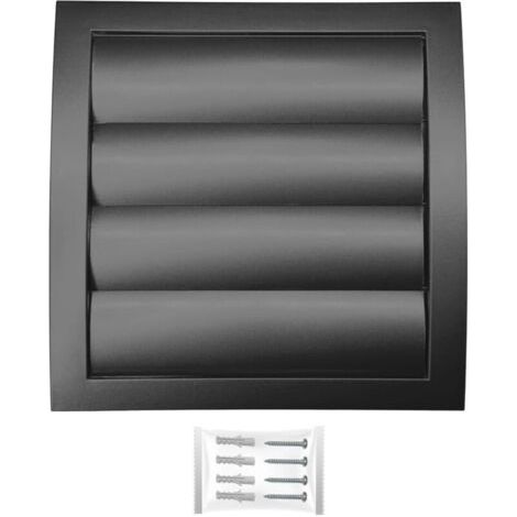 H&c Vent Grille Aeration 190x190mm With Clapet Et Moustiquaire │ Anti Return Lamelles Mobiles│ Evacuation Cache Tuyau Ventilateur │ Exterieur Interieur Ventialtion │ Gaine Bouche Extracteur D'Air Vmc