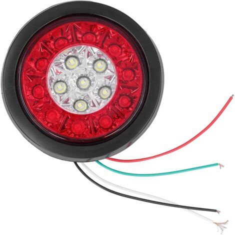 12-24v Rückleuchten, 16 Leds, Runde, Rot-weiße Rückleuchten Mit Blinkender, Heller Leuchte Für Lkw, Anhänger Und Wohnmobile