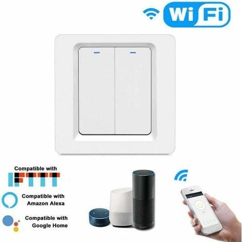 Andiamo Smart Home Zubehör Wlan-lichtschalter Mit Druckknopf, Per App (life/tuya) Fernsteuerbar, Kompatibel Mit Alexa Und Google Home Für Sprachsteuerung