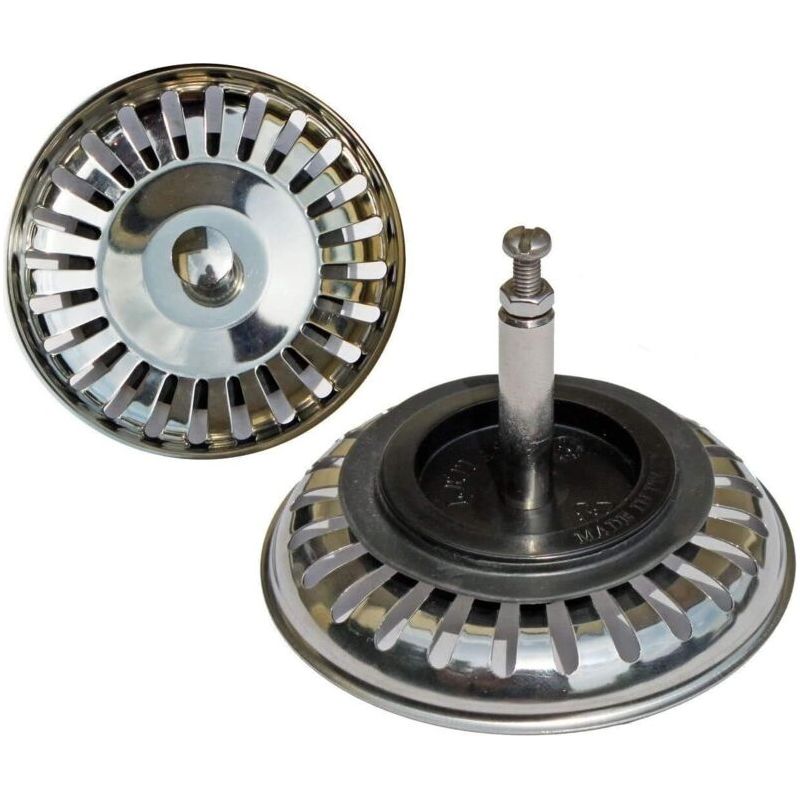 Universeller Siebkorb Für Abflüsse, 7,6 Cm (ø 80 Mm). Für Spülbecken Mit Seitlich Versetztem Griff / Edelstahl