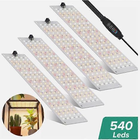 Lampe De Culture Led 540 À Spectre Complet Pour Intérieur, 4 Panneaux, Intensité Réglable, Minuterie - Xindaren-aquaforge