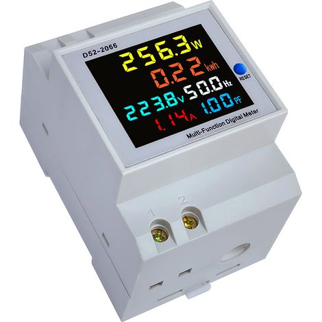 Compteur Électrique Intelligent Monophasé Domestique Sur Rail, 220 V, Mesurant La Tension, Le Courant, La Puissance Et Le Facteur De Fréquence.-aquaforge