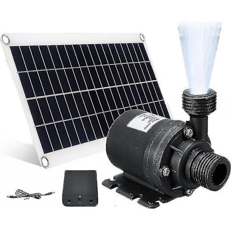 Pompe À Eau Solaire 50 W, Débit 800 L/h, 12 V Cc, Compatible Avec Les Fontaines De Jardin - Faible Niveau Sonore