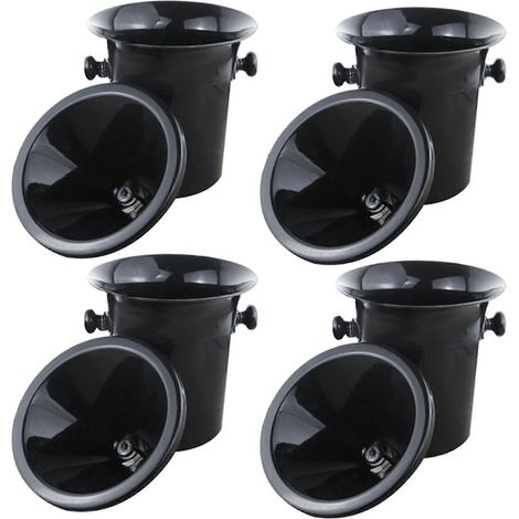 4 Crachoirs À Vin En Plastique Noir - Taille Standard Avec Entonnoir Noir - Seau À Champagne - Yx-aquaforge
