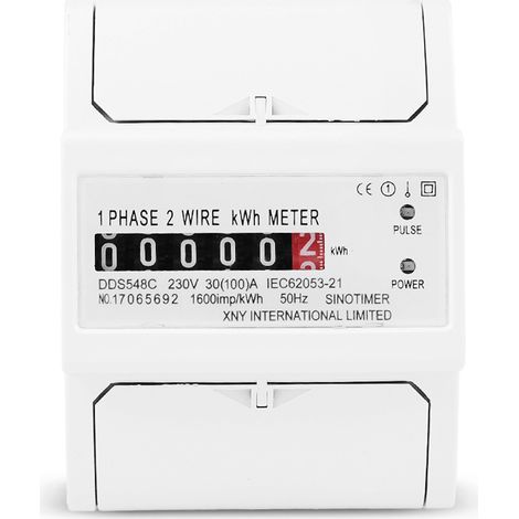 Compteur De Chantier Monophasé Numérique Multifonctionnel 230 V, Sur Rail, 2 Lignes, 4 Pôles-aquaforge