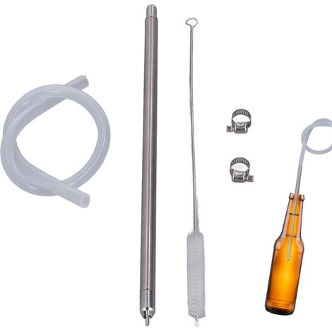Siphon D'Embouteillage Automatique Avec Brosse, Remplisseur De Bouteilles À Ressort En Acier Inoxydable De 33 Cm, Remplisseur De Bouteilles De Bière À Ressort-aquaforge