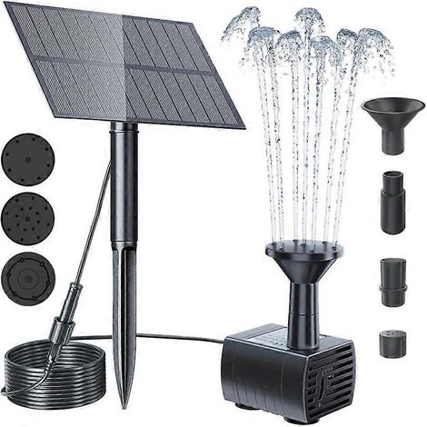 [kk] Pompe Solaire Pour Fontaine À Eau, Pompe Solaire Pour Fontaine Et Bain D'Oiseaux D'Extérieur Avec Tuyau, Fontaine Solaire