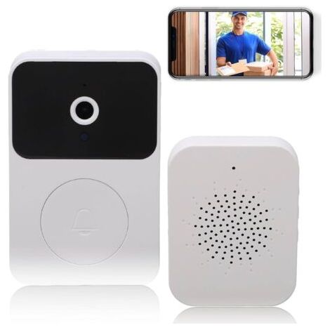 Sonnette Sans Fil Avec Caméra, Sonnette Extérieure Sans Fil, Appels Vidéo, Volume Sonore Variable, Capture D'Images, Vision Nocturne (blanche) - Anpviz-aquaforge