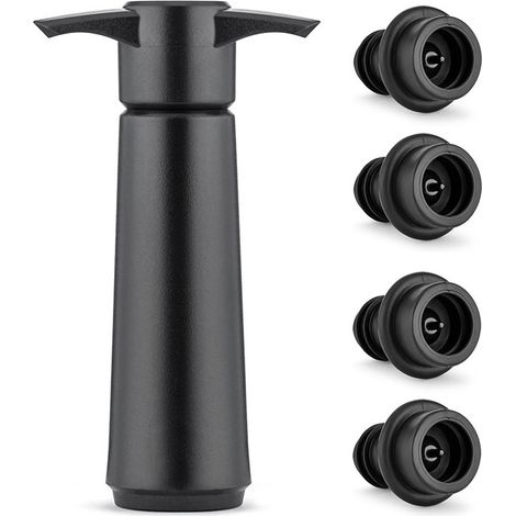 Conservateur De Vin Avec 4 Bouchons Sous Vide, Bouchon De Vin, Conservateur De Vin, Bouchon De Bouteille Réutilisable Pour Conserver La Fraîcheur Du Vin (pompe À Vin + 4 Bouchons)-aquaforge
