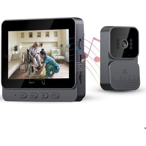 Sonnette Vidéo Sans Fil Avec Écran Ips De 4,3 Pouces, Interphone Vidéo Sans Fil Pour Une Utilisation Extérieure Avec Microphone Intégré-aquaforge