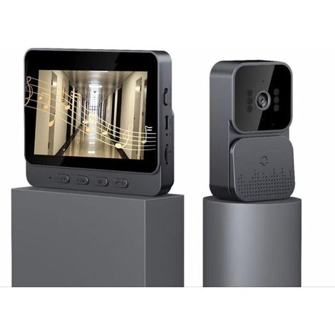 Sonnette Vidéo Sans Fil Avec Caméra 1080p – Sonnette Vidéo Sans Fil De 4,3 Pouces – Vision Nocturne Infrarouge – Interphone Vidéo Bidirectionnel-aquaforge