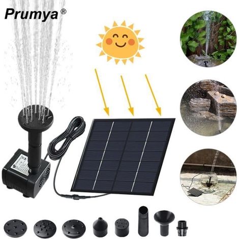 Pompe À Eau Solaire Prumya, Fontaine Solaire Sans Plantes, Sans Batterie Ni Électricité Pour Bassin/piscine/décoration De Jardin