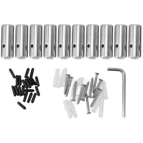 Kit De Treillis Pour Plantes Grimpantes D'Extérieur, Système De Fixation Par Câble En Acier Inoxydable, 10 Supports Pour Murs Végétaux