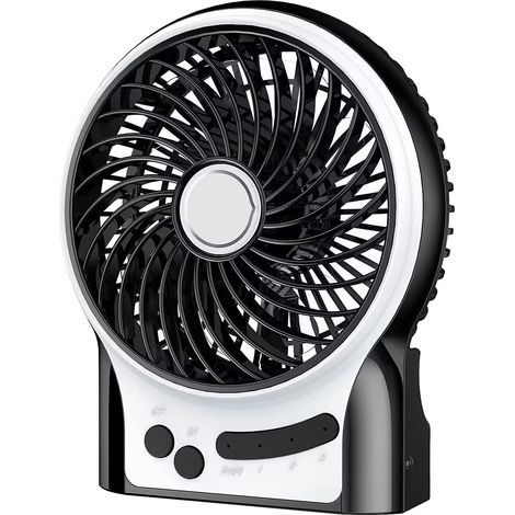 Ventilateur Portable Mini Usb À Piles Avec Éclairage Latéral, Batterie 2600 Mah, 3 Vitesses, Idéal Pour Les Voyages, La Maison, Les Activités De Plein Air, Le Bureau Et Le Camping.-aquaforge