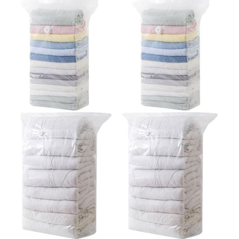 Sacs Sous Vide Extra Larges, Paquet De 2 (vêtements) Et Paquet De 2 (couette En Duvet), Sacs De Compression Étanches Et Hermétiques, Gain De Place.-aquaforge