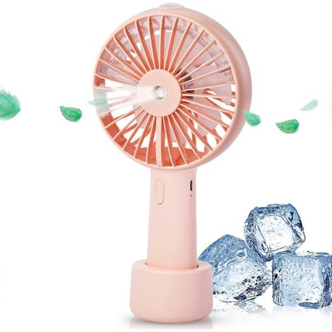 Ventilateur Portable À Brumisation, Rechargeable Par Usb Et Alimenté Par Batterie Li-ion, 3 Vitesses Réglables, Mini Ventilateur Personnel-aquaforge