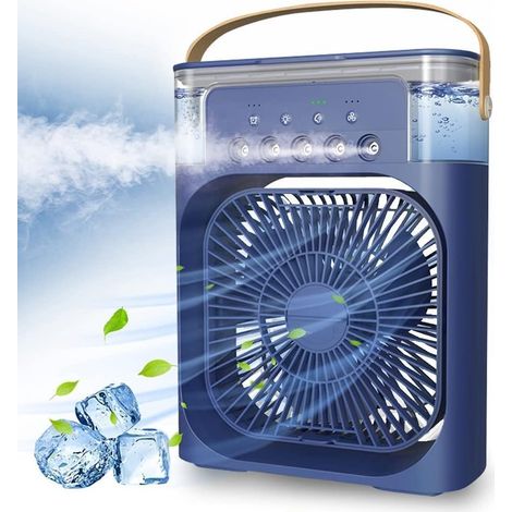 Ventilateur Climatiseur Portable, Humidificateur, 7 Lumières Led, Petit Rafraîchisseur D'Air À 3 Vitesses, Ultra Silencieux-aquaforge
