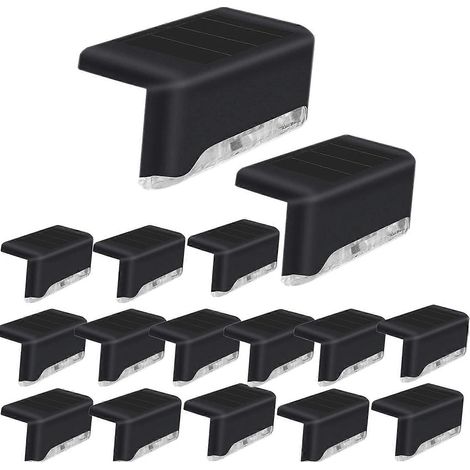 Lot De 16 Lampes Solaires Pour Terrasse, Lampes Led Solaires Pour Usage Extérieur, Lampes Led Solaires Étanches Pour Terrasse, Marches, Balustrade, Mur, Patio, Escaliers (blanc Froid)-aquaforge