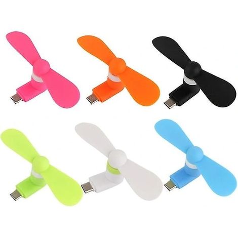 Lot De 6 Mini Ventilateurs Pour Téléphone Portable, Ventilateurs Portables Pour Smartphones Usb-c-aquaforge