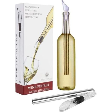 Refroidisseur À Vin Avec Aérateur Et Bec Verseur Anti-goutte, Refroidisseur De Bouteilles En Acier Inoxydable-aquaforge