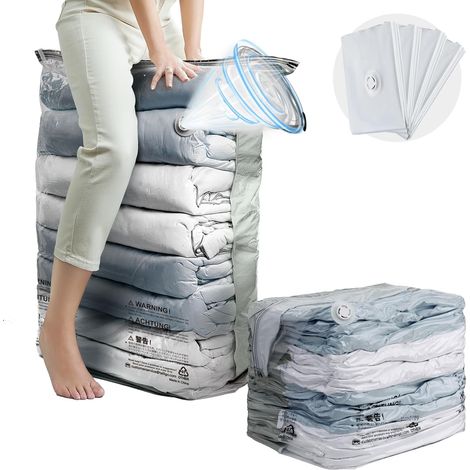 Lot De 4 Sacs De Rangement Sous Vide Extra Larges, Réutilisables, Pour Couettes, Couvertures Et Linge De Lit. Gain De Place Et Compression.-aquaforge